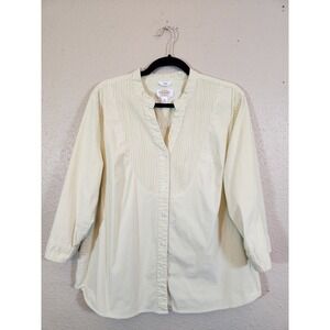 Talbots Pale Yellow Gingham Button-Down Shirt